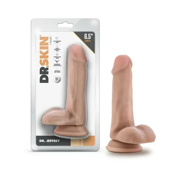 Dr. Skin Dr. Jeffrey Realistic 6.5 in. Dildo with Balls Beige