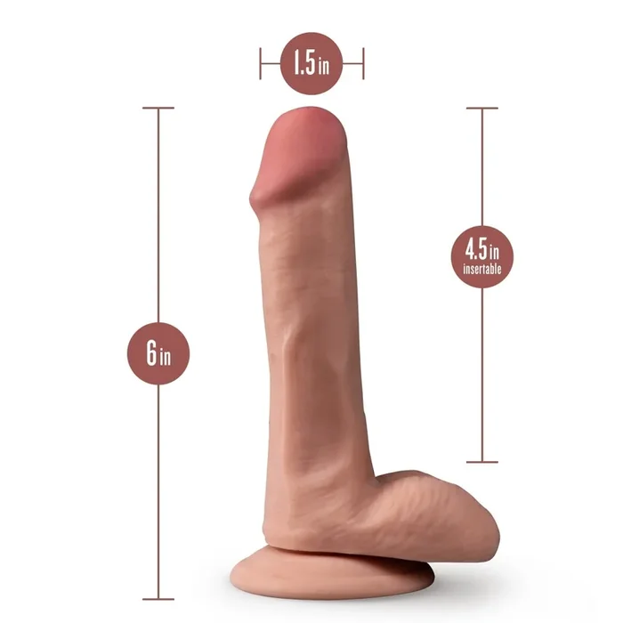 Dr. Skin Plus – 6 Inch Posable Dildo With Balls – Mocha