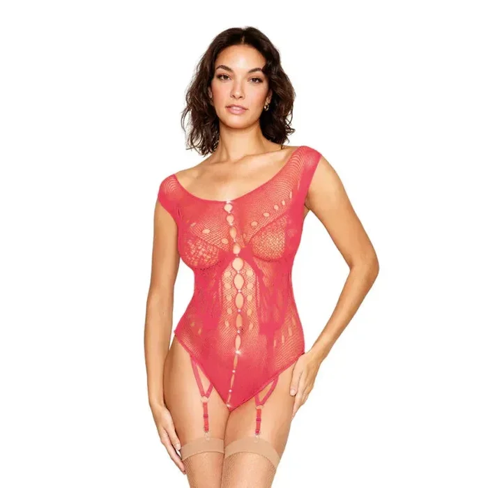 Dreamgirl Butterfly Fishnet Bodysuit / Teddy with Garter Straps