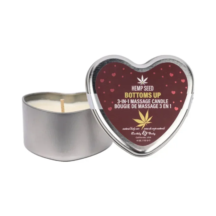 Earthly Body Hemp Seed Valentine 3-in-1 Massage Candle Bottom’s Up Scented