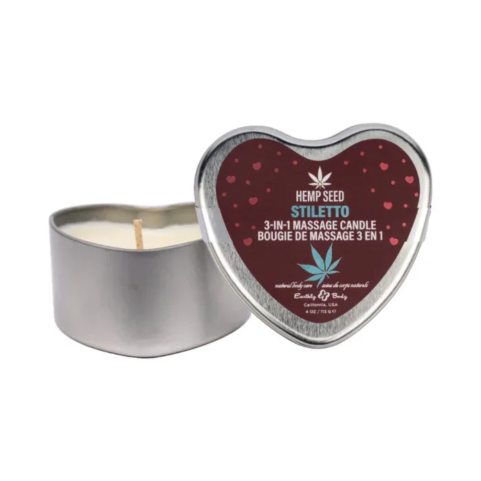 Earthly Body Hemp Seed Valentine 3-in-1 Massage Candle Stiletto Scented