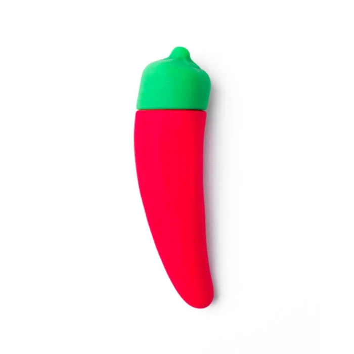 Emojibator Chili Pepper USB Rechargeable Chili Pepper Shaped Silicone Vibrating Bullet