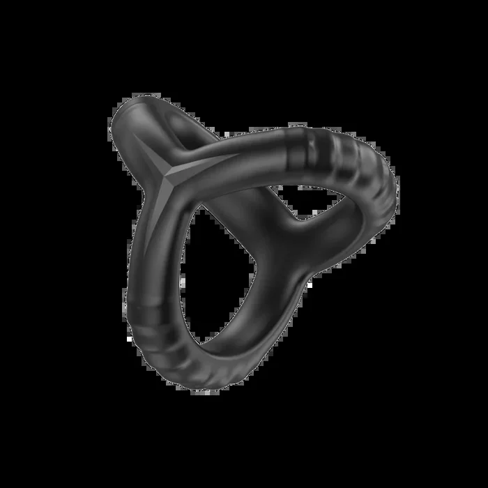 Eros Black Silicone Triad Cock & Ball Ring