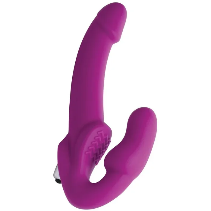 Evoke Vibrating Strapless Silicone Strap-on Dildo – Pink
