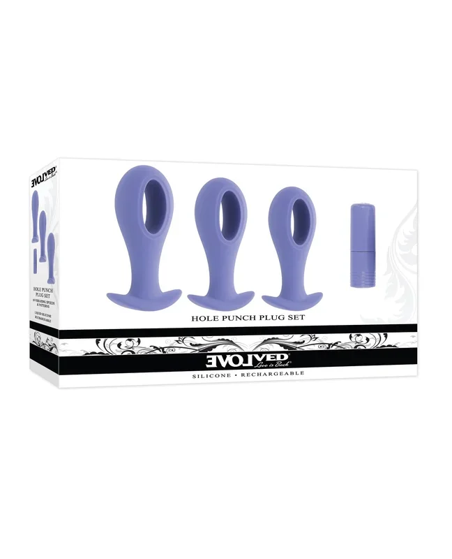 Evolved Hole Punch Anal Plug Set – Purple Set of 3