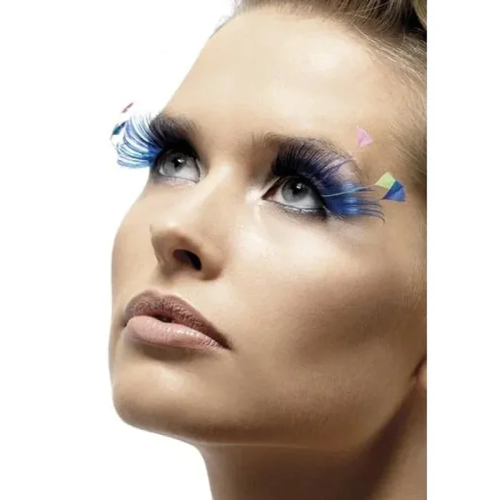Feather Plume Eyelashes – Blue