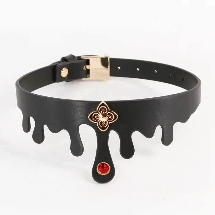 Fetish & Fashion Elvira Faux Leather Drip Choker