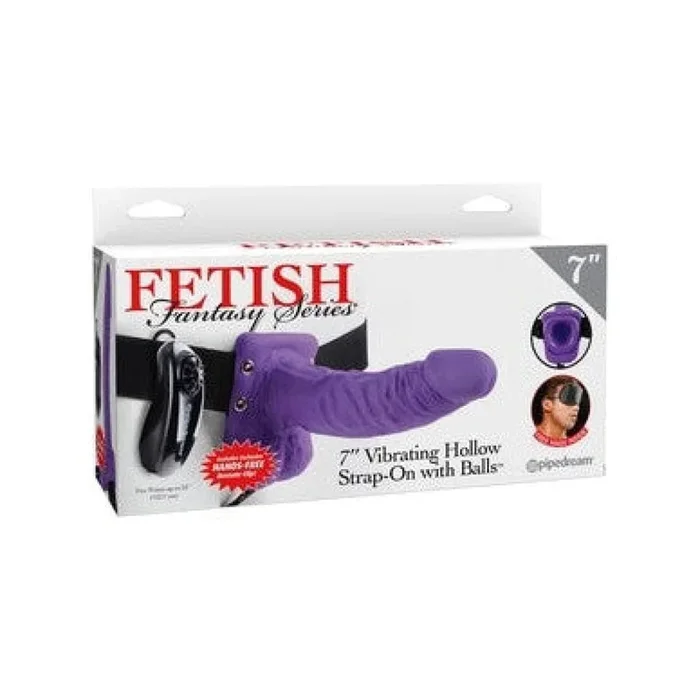 Fetish Fantasy 7 Vibrating Hollow Strap On W-balls Purple “