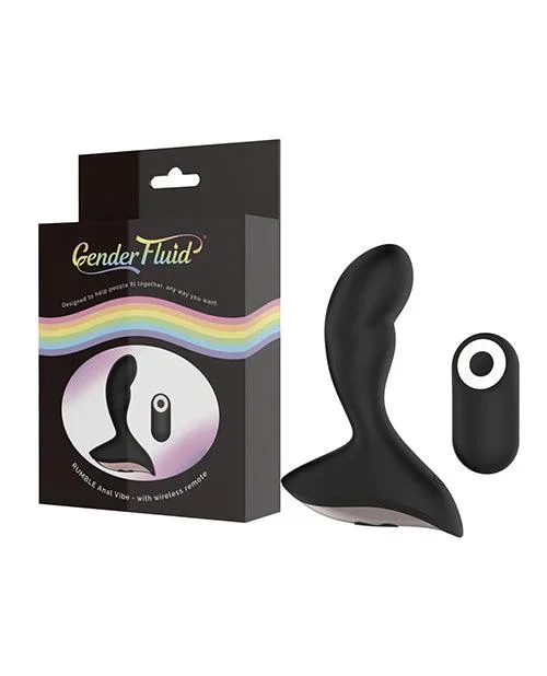 Gender Fluid Rumble Anal Vibe W-remote – Black