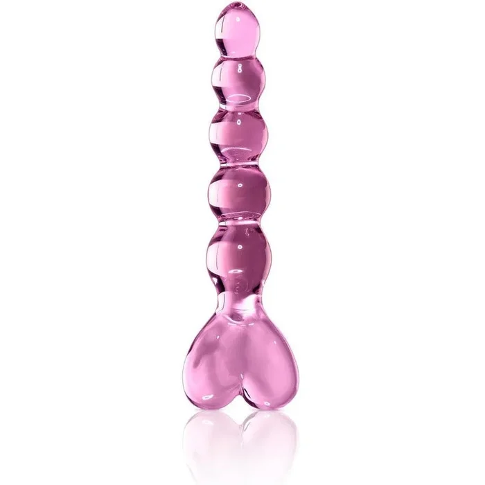 Glasdildo “No. 43” intensive Kugelstruktur – handgemachter Dildo 20 cm (pink)