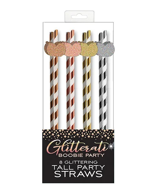 Glitterati Boobie Party Tall Straws Pack Of Eight Set