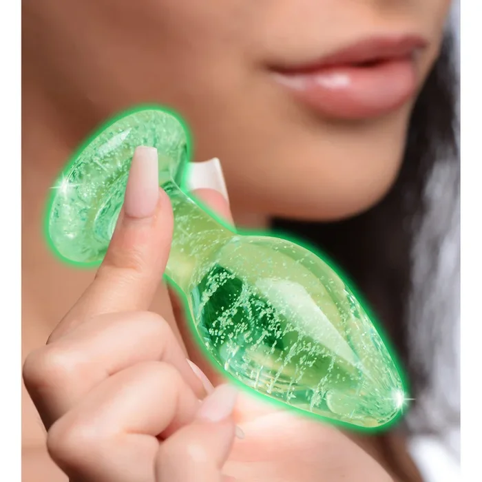 Glow-in-the-Dark Glass Anal Plug – Medium