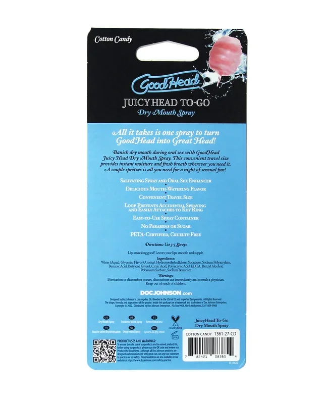 GoodHead Juicy Head Dry Mouth Spray To Go – .30 oz Cotton Candy