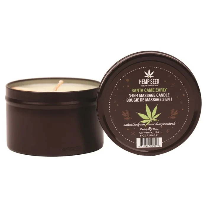 Hemp Seed 3 in 1 Massage Candle Santa Came Early – 6oz