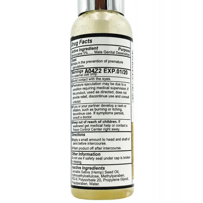 Higher Control Climax Control Gel for Men w/Hemp Seed Oil – 2 oz