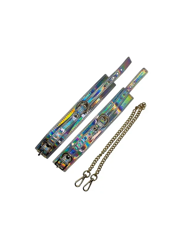 Holographic Wrist Cuffs & Connector Chain