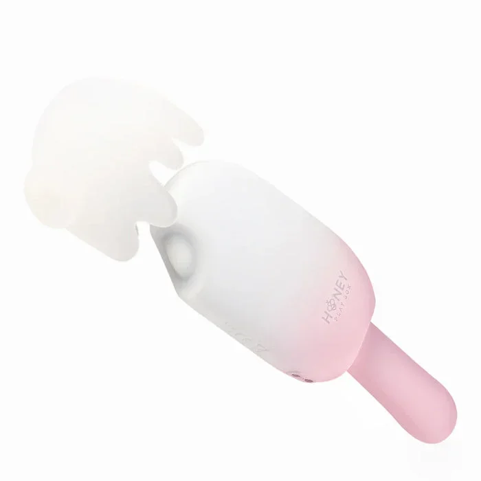 Honey Play Box Bite Me Sucking Tapping Vibrating & Swinging Handle Cream Pop Rechargeable Silicone Stimulator