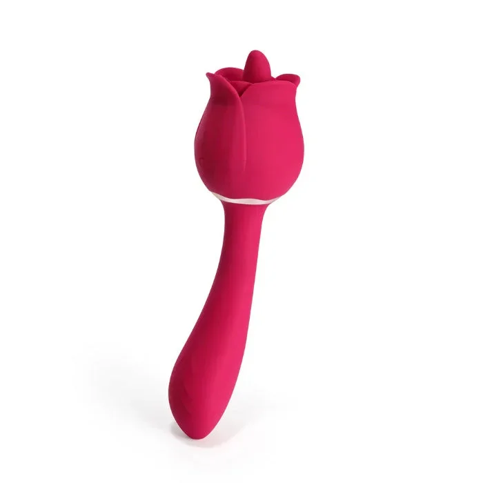 Honey Play Box Rhea The Rose Tongue Licking Vibrator and G-spot Rechargeable Vibrating Silicone Massager