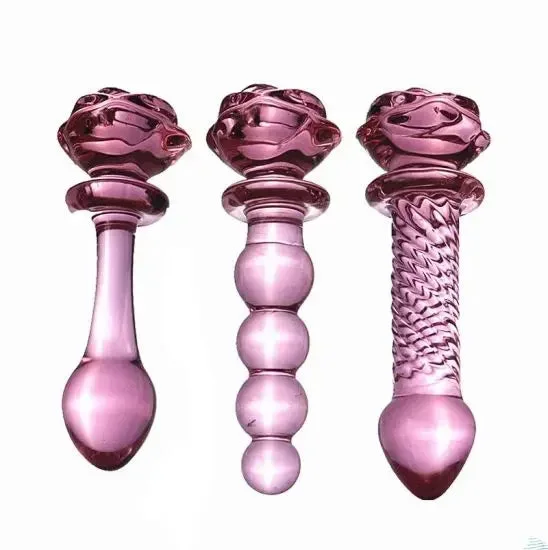 ICICLES Fetish Glass Rose Butt Set | Gift Box | Hand Blown | Light Pink