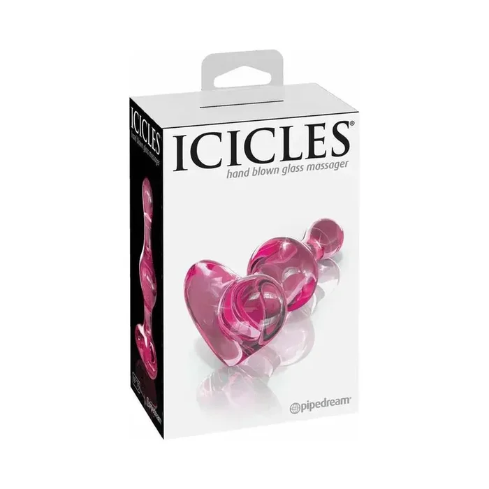 Icicles No 75 Beaded Heart Shaped Glass Anal Plug