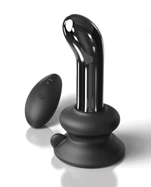 Icicles No. 84 Hand Blown Glass Vibrating Butt Plug W/remote – Black