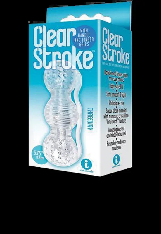 Icon Brands – The 9’s – Clear Stroke Threeway Male Masturbator Clear