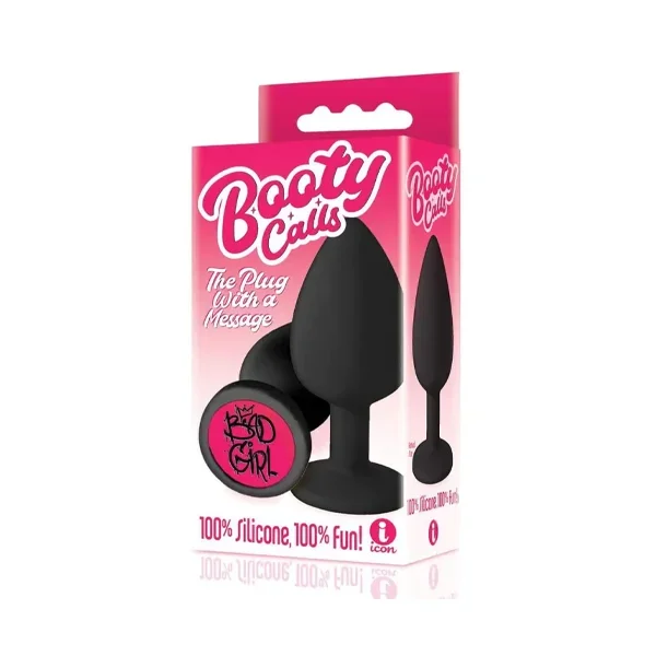 Icon Brands – The 9’s, Booty Calls, Silicone Butt Plug, Black, Bad Girl