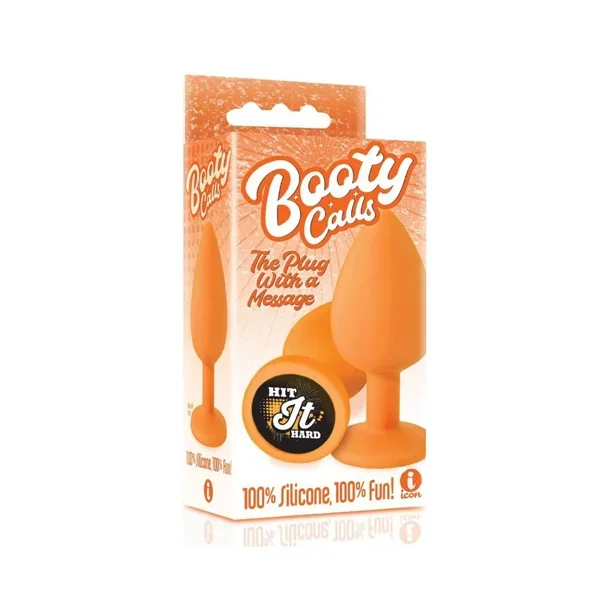 Icon Brands – The 9’s, Booty Calls, Silicone Butt Plug, Orange, Hit It Hard