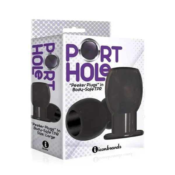 Icon Brands – The 9’s, Port Hole, Hollow Butt Plug, Black