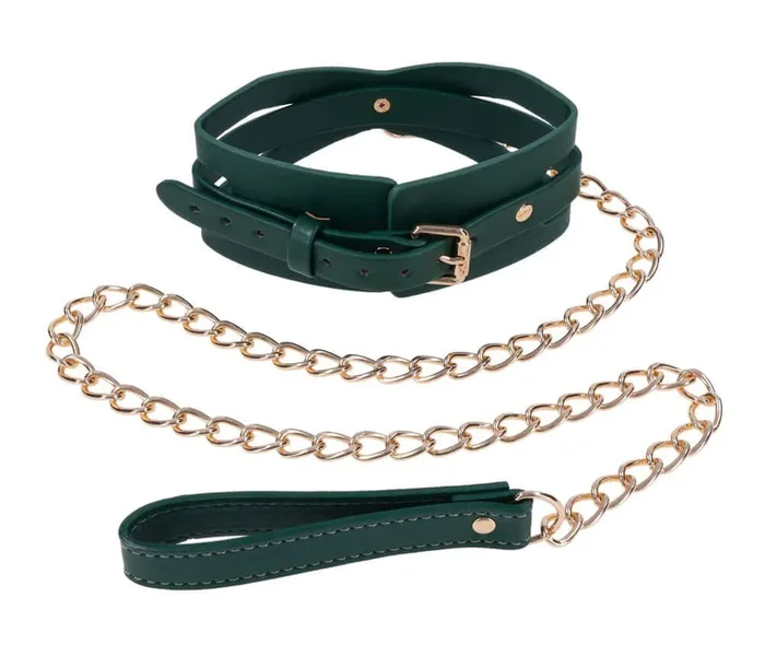 Indica Cutout Collar and Leash – Green