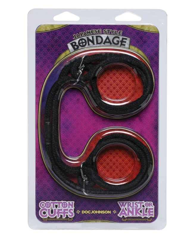 Japanese Style Bondage Wrist or Ankle Cotton Rope – Black