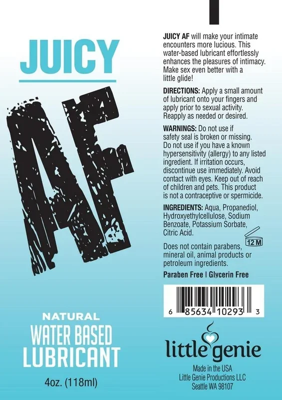Juicy AF Natural Water Based Lubricant