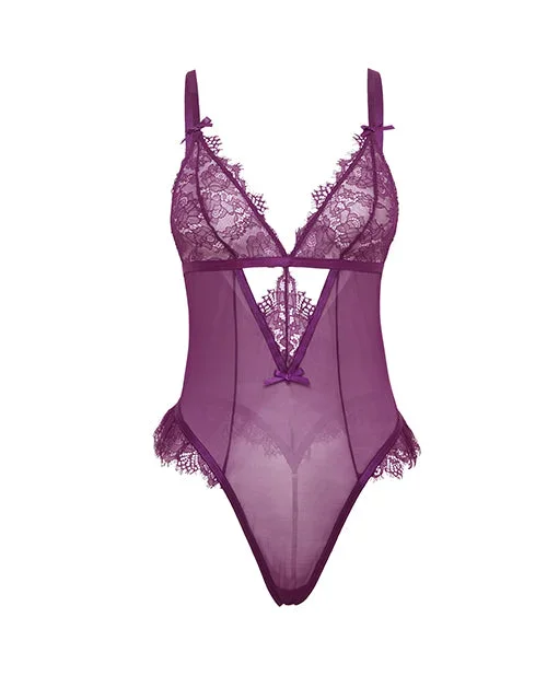 Katana Mesh & Lace Teddy – Purple S/M