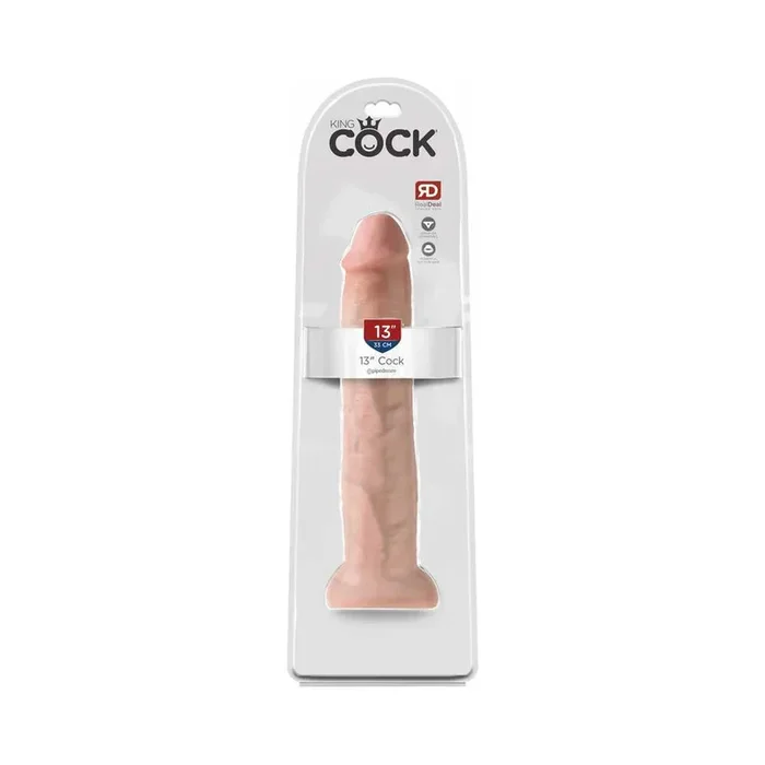 King Cock 13 in. Cock Realistic Dildo With Suction Cup Beige
