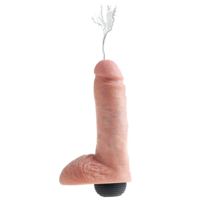 King Cock 8 Inch Squirting Cock With Balls – Flesh