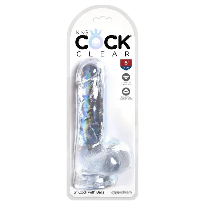 King Cock Clear 6″ Cock With Balls