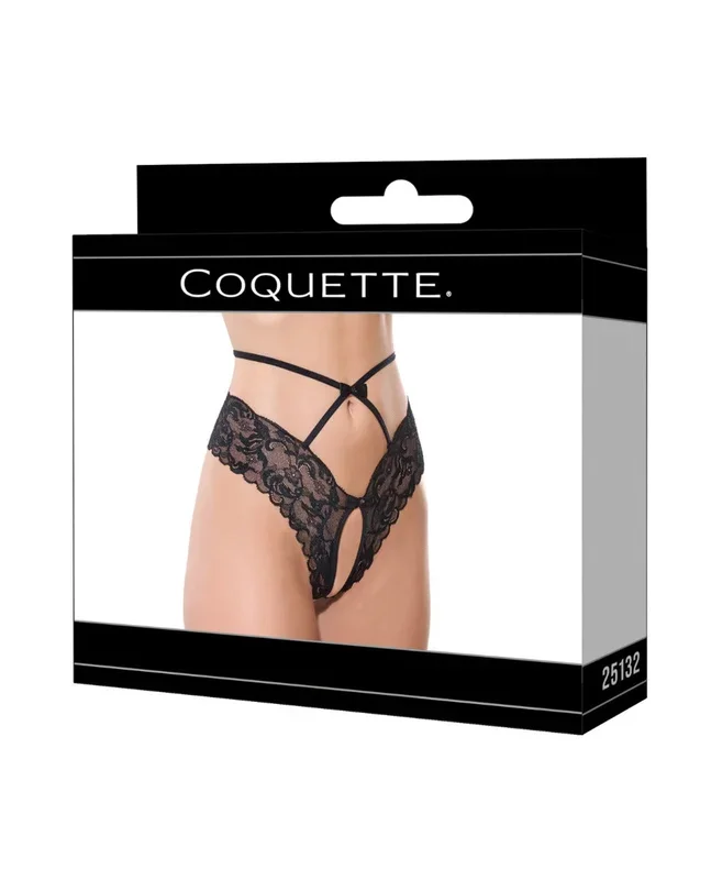 Lace Hipster Panty w/Bow Detail – Black MD