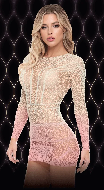 Lapdance Pink Dusk Long Sleeve Mini Dress Lingerie OS