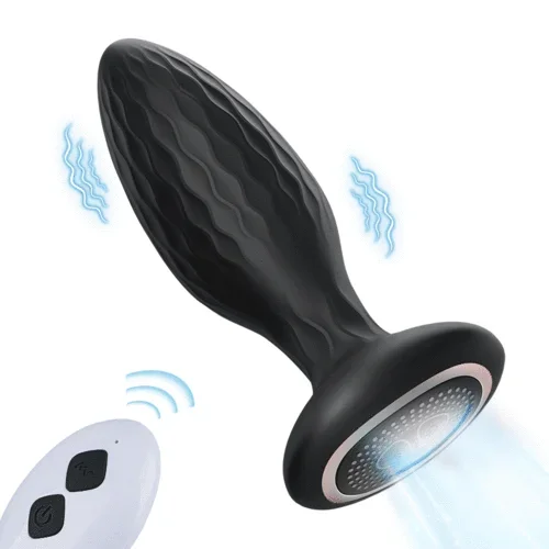 LED Light 360° Rotation & Vibration Remote Control Anal Plug For Solo or Couple