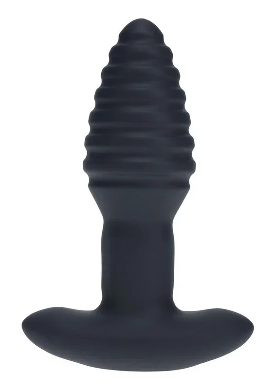 Levelz Vibrating and Rotating Ribbed Silicone Rechargeable Anal Plug with Remote Control