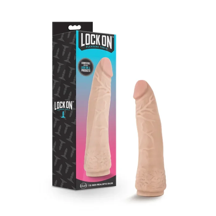 Lock On By Blush® | Realistic Vanilla 7.5-Inch Long Dildo With Lock On Base