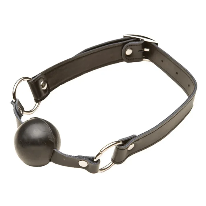 Love in Leather Solid Rubber Ball Gag With Faux Leather Strap