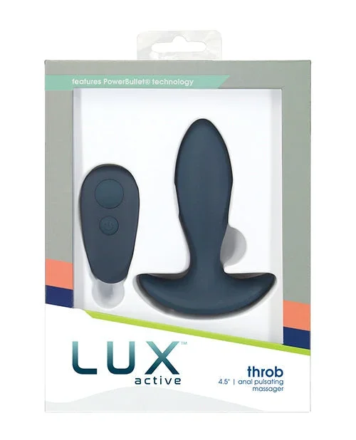 Lux Active Throb Anal Pulsating Massager W/remote – Dark Blue