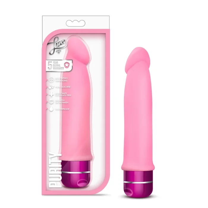 Luxe By Blush® | Purity Pink 7.5-Inch Long Vibrating Dildo