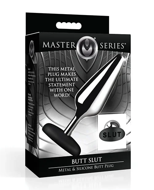Master Series Butt Slut Metal & Silicone Butt Plug – Metal/Black