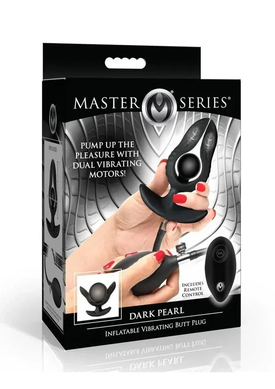 Master Series Dark Pearl Inflatable Rechargeable Vibrating Butt Plug