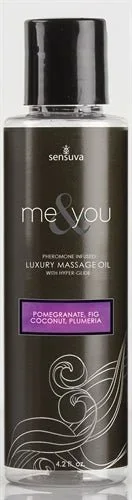 Me and You Massage Oil – Pomegranate Fig Coconut Plumeria – 4.2 Oz.