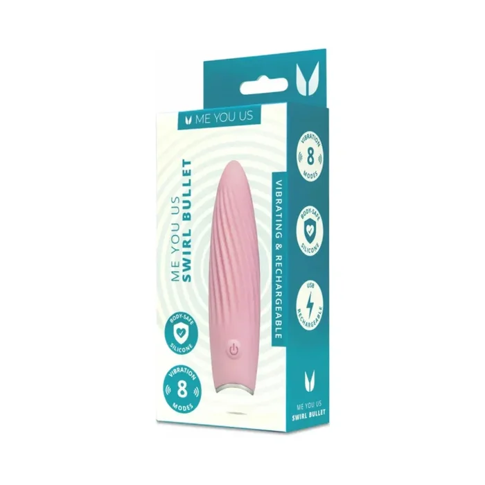 Me You Us Swirl Bullet – Textured 4.5″ Rechargeable Silicone Vibrator