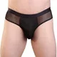 Mens jock-strap underwear with mesh side panels and solid pouch-s/m