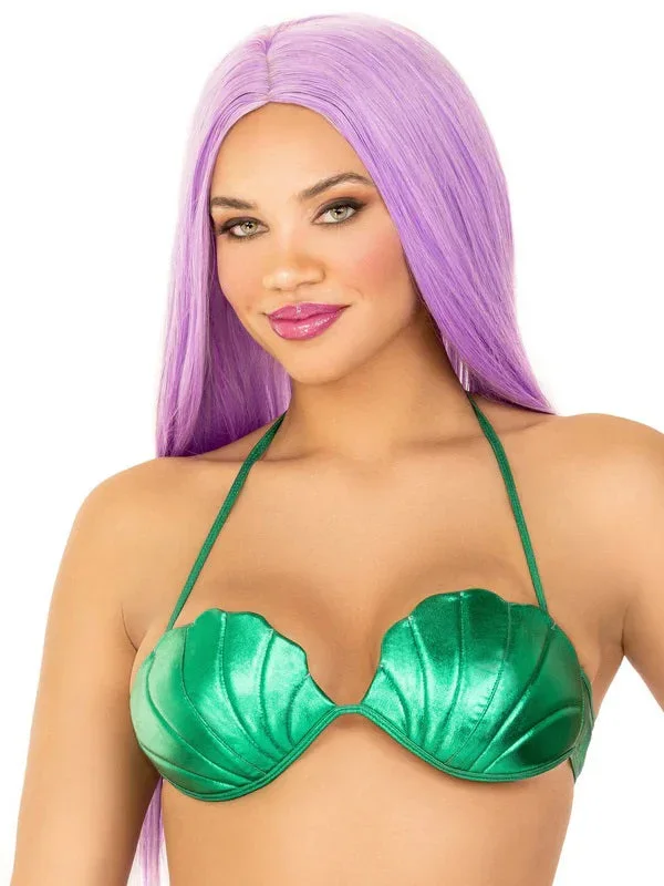 Mermaid Shell Bra Top – Small – Green